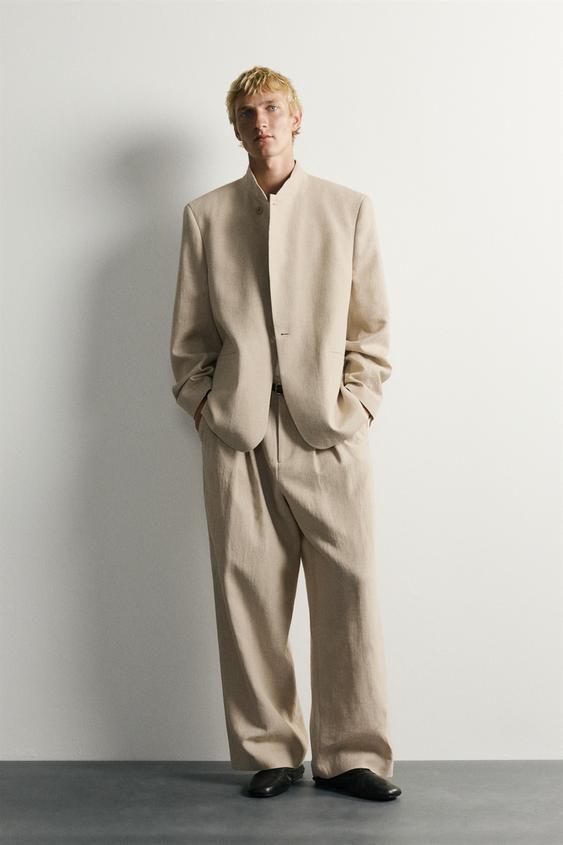 RELAXED FIT DOUBLE-BREASTED BLAZER - Light beige by Zara - Image 0