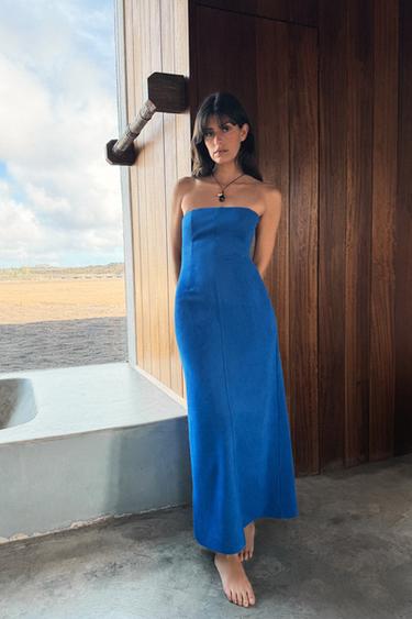FAUX SUEDE DRESS - Bluish by Zara