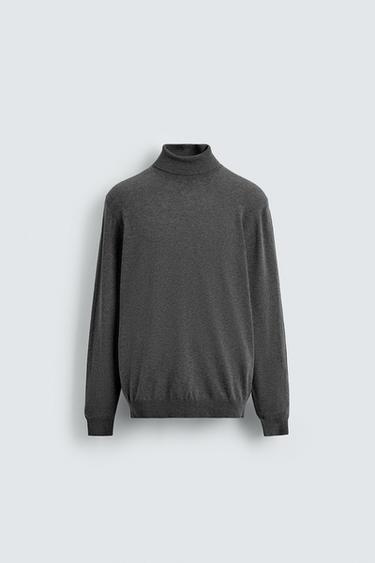 BASIC HIGH NECK SWEATER - Grey marl by Zara