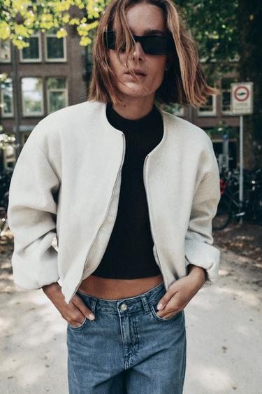 SOFT BOMBER JACKET - Ecru by Zara