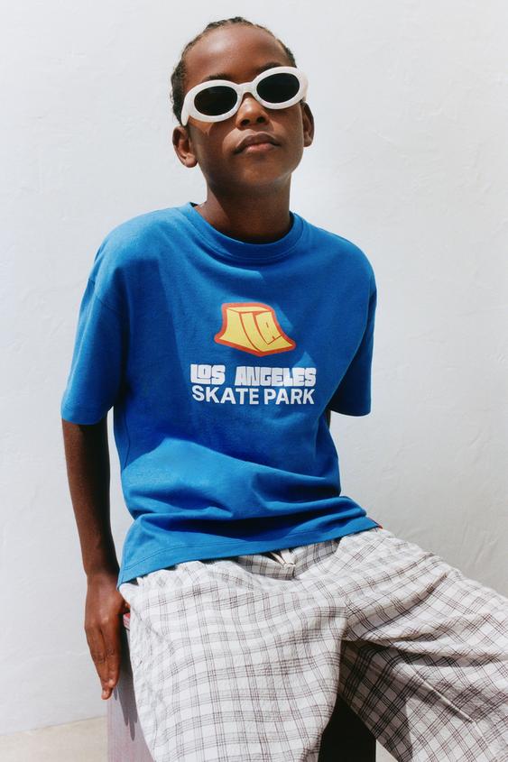 PRINTED T-SHIRT - Blue by Zara - Image 0