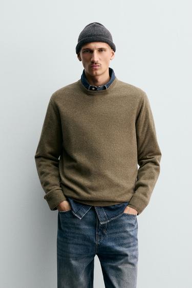 JUMPER 100% CASHMERE - Green marl by Zara