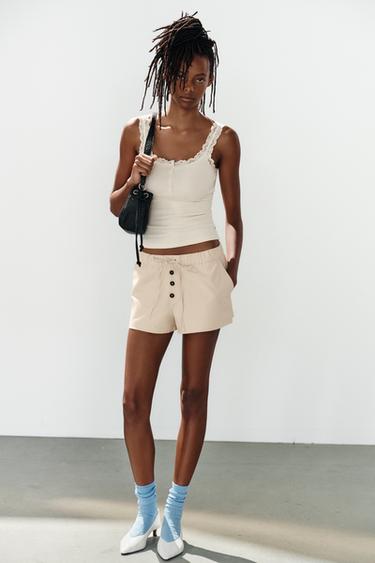 HENLEY LACE TOP - Oyster-white by Zara