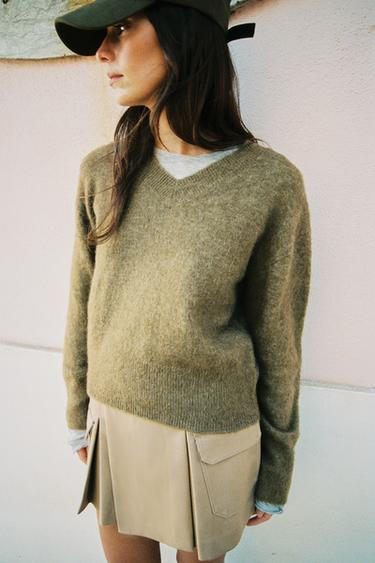 BRUSHED EFFECT KNIT JUMPER - Khaki by Zara