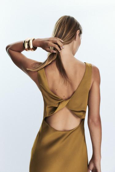 SATIN MIDI DRESS - Oil by Zara