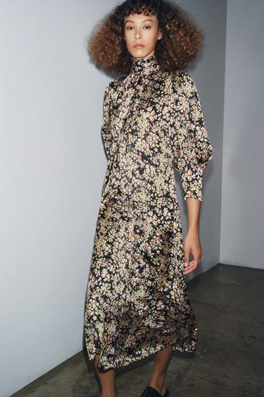 ZW COLLECTION FLORAL MIDI DRESS - Multicoloured by Zara