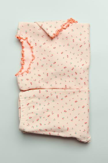 6-14 YEARS/ NEON FLORAL PYJAMAS - Orange by Zara