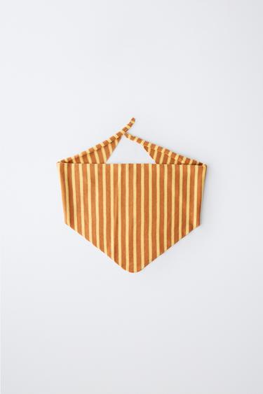 TRIANGULAR STRIPE KNIT BANDANA - Mustard by Zara