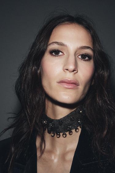 MESH CRYSTAL CHOKER - Silver by Zara