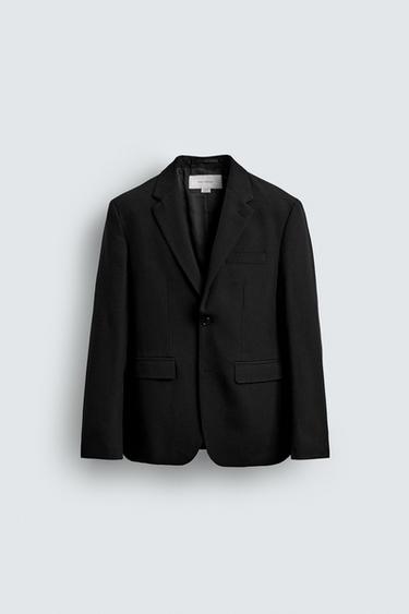 100% WOOL SUIT BLAZER - Black by Zara