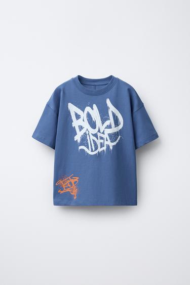 GRAFFITI PRINT T-SHIRT - Blue by Zara - Image 0