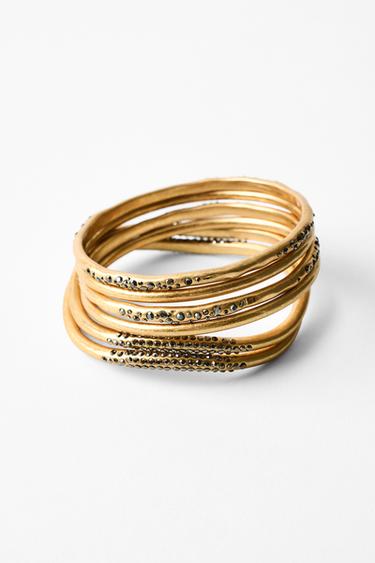 PACK OF 6 SHINY RIGID BRACELETS - Golden by Zara
