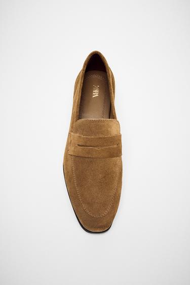 SPLIT SUEDE LOAFERS - Sand Brown by Zara