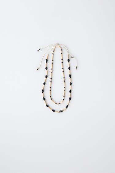2-PACK OF WOODEN NECKLACES - Black / White by Zara - Image 0