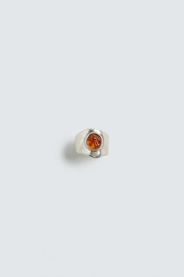 CONTRAST SIGNET RING - Silver by Zara