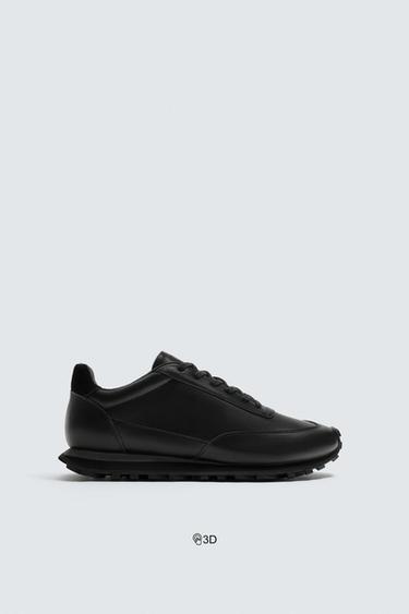 CASUAL LEATHER TRAINERS - Black by Zara