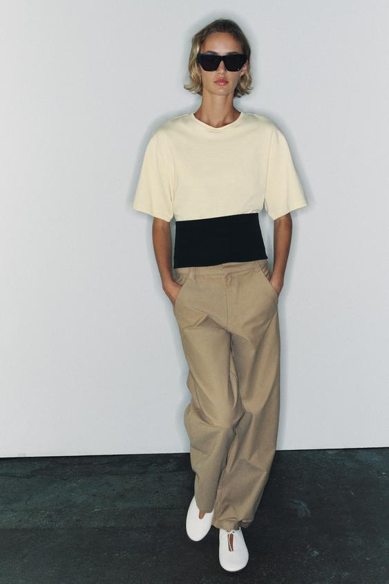 OVERSIZE CROP T-SHIRT - Yellow by Zara - Image 0