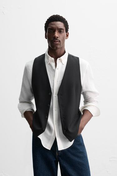 LIMITED EDITION RELAXED FIT WAISTCOAT - Black by Zara