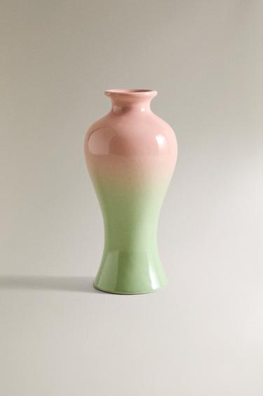 SMALL OMBRÉ CERAMIC VASE - Pink by Zara
