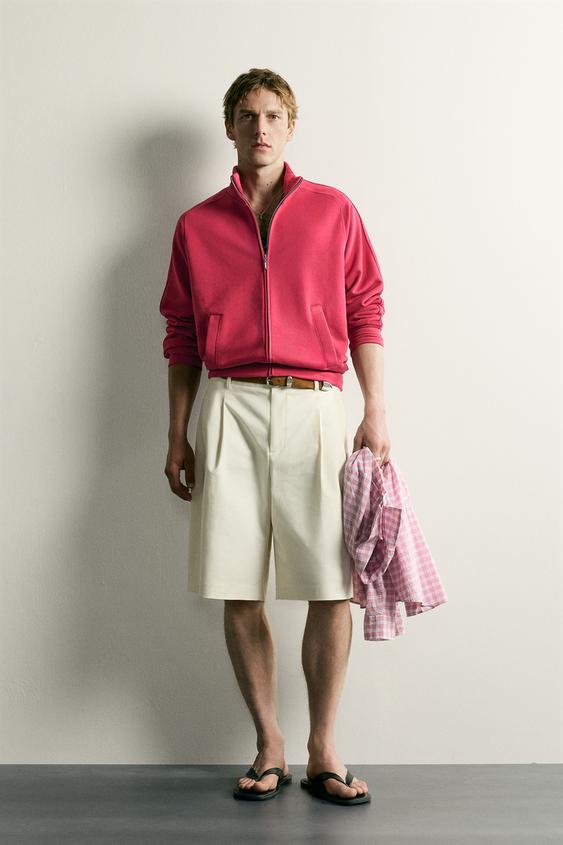 RELAXED FIT ZIP-UP SWEATSHIRT - Fuchsia by Zara - Image 0