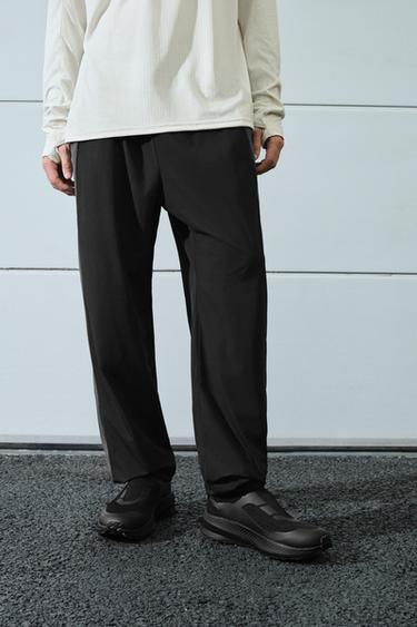 TECHNICAL COLOUR BLOCK TROUSERS - Black by Zara