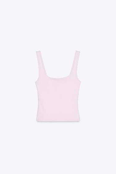 WIDE STRAP VEST TOP - Pink by Zara