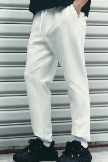 COMFORT JOGGER WAIST TROUSERS - Oyster-white by Zara