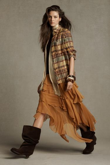 ZW COLLECTION RAMIE CHECK SHIRT - Yellow by Zara