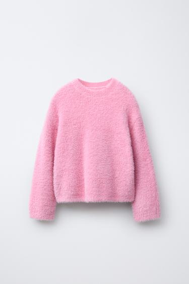 HAIR EFFECT KNIT SWEATER - Pink by Zara - Image 0