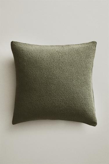 TEXTURED CUSHION COVER - Green by Zara