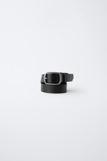 100% LEATHER BELT - Black by Zara