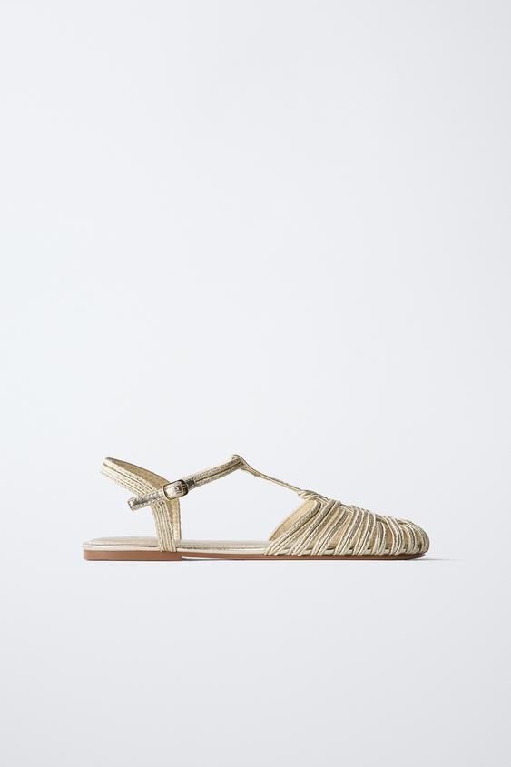METALLIC CAGE SANDALS - Gold by Zara - Image 0