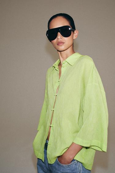 ZW COLLECTION SHORT SLEEVE SHIRT - Green by Zara