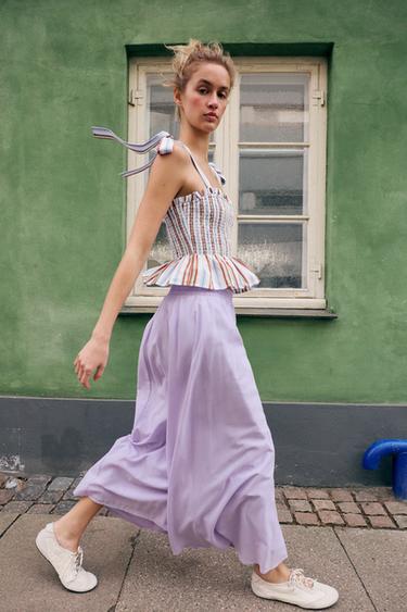 STRIPED SMOCKED TOP - striped by Zara