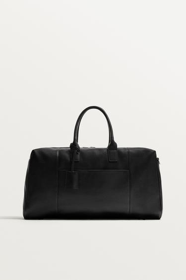 LEATHER TRAVEL BAG - Black by Zara