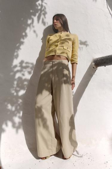 DARTED WIDE-LEG TROUSERS - Sand by Zara - Image 0
