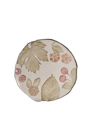 FLORAL GLASS DESSERT PLATE - Transparent by Zara