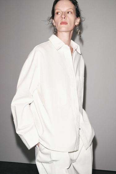 ZW COLLECTION POCKET OVERSHIRT - Oyster-white by Zara