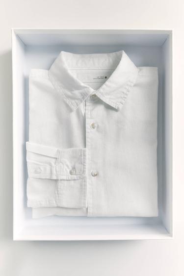 LINEN BLEND SHIRT - White by Zara