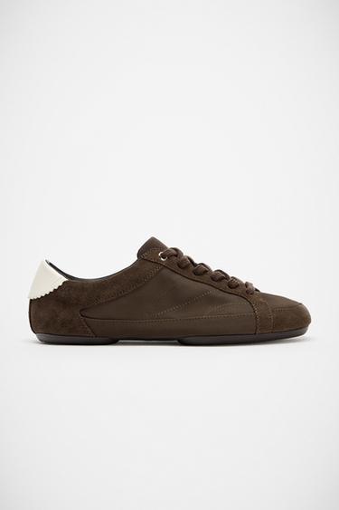 SOFT DERBY TRAINERS - Brown by Zara
