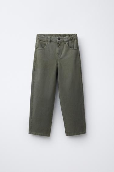 LOOSE FIT TWILL TROUSERS - Khaki by Zara