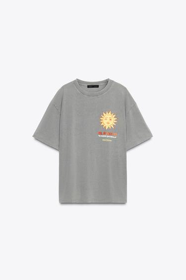 TEXT PRINT T-SHIRT - Anthracite grey by Zara - Image 0