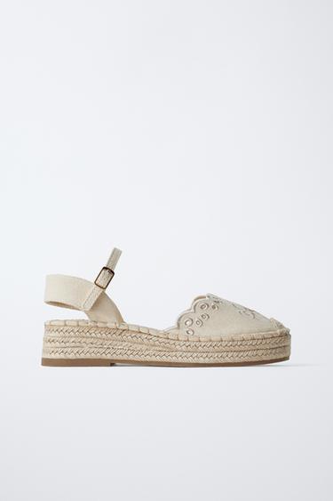 EMBROIDERED ESPADRILLES - Ecru White by Zara
