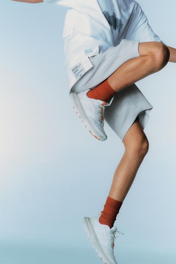 SPORTY LOGO BERMUDA SHORTS - Pearl grey by Zara - Image 0