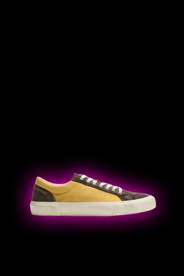 LEATHER COMBINATION TRAINERS - Brown by Zara