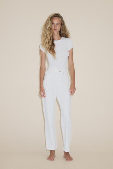 SHORT SLEEVE VISCOSE T-SHIRT - White by Zara - Image 0