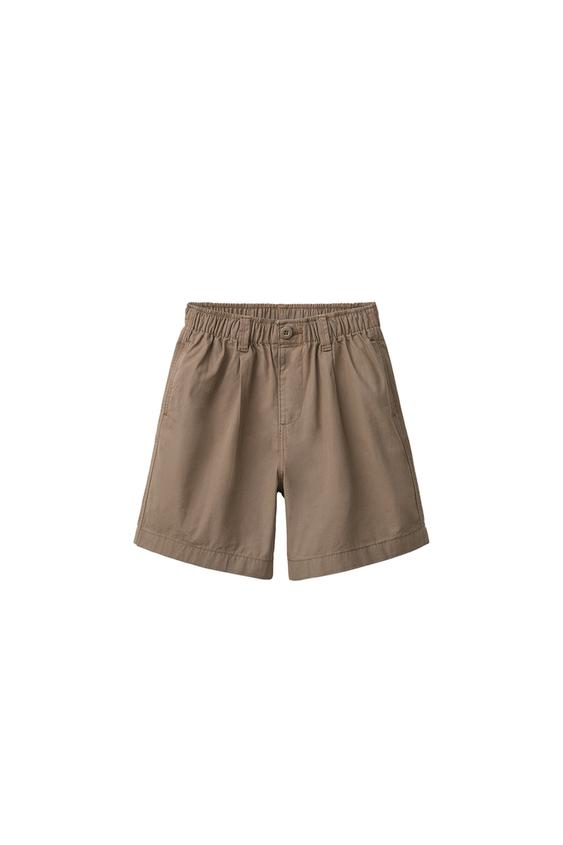 BALLOON BERMUDA SHORTS WITH ELASTICATED WAIST - Brown by Zara - Image 0