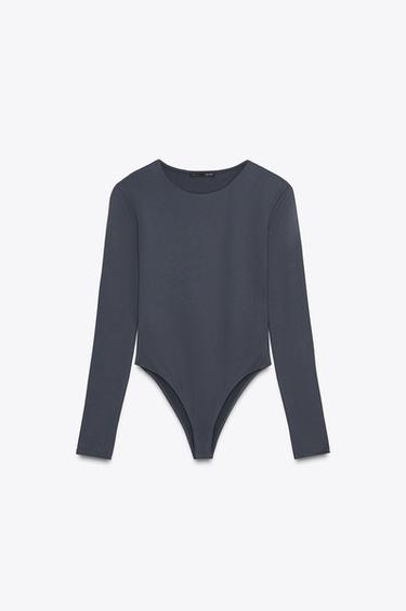 BASIC POLYAMIDE BODYSUIT - Charcoal grey by Zara