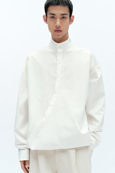 RELAXED-FIT ASYMMETRIC SHIRT X FANGLU LIN - White by Zara