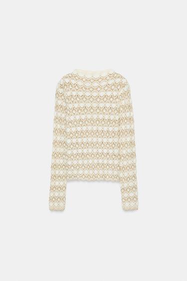 TEXTURED KNIT JUMPER - ecru-white by Zara